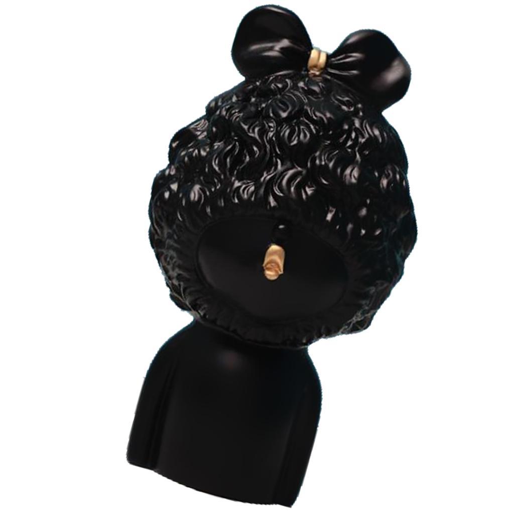Max Modern Art Resin Curly Girl Sculpture Decorative Ornament Black - Aladdin Shoppers