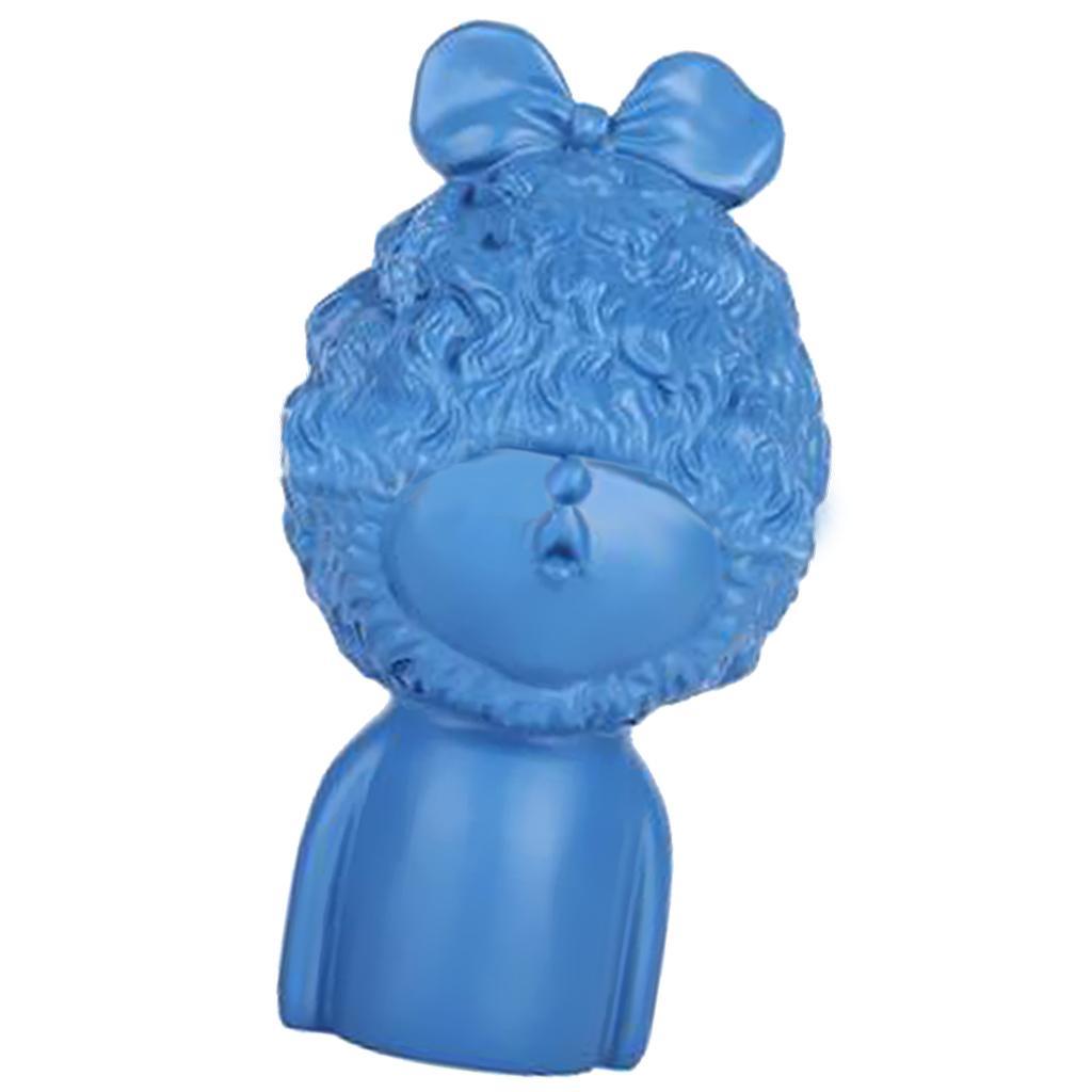 Max Modern Art Resin Curly Girl Sculpture Decorative Ornament Blue - Aladdin Shoppers