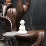Max Monk Censer Ceramic Waterfall Backflow Buddha Hand Incense Burner Style 02 - Aladdin Shoppers