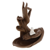 Max Monk Censer Ceramic Waterfall Backflow Buddha Hand Incense Burner Style 02 - Aladdin Shoppers