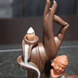 Max Monk Censer Ceramic Waterfall Backflow Buddha Hand Incense Burner Style 03 - Aladdin Shoppers