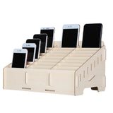 Max Multifunctional Wooden Storage Box Desktop 24 Grid Rack for Phone gray - Aladdin Shoppers