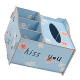 Max Multifunctional Wooden Tissue Box Remote Control Storage Box Blue Flower - Aladdin Shoppers