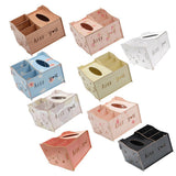 Max Multifunctional Wooden Tissue Box Remote Control Storage Box Blue Flower - Aladdin Shoppers