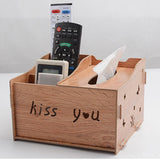 Max Multifunctional Wooden Tissue Box Remote Control Storage Box Blue Flower - Aladdin Shoppers