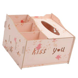 Max Multifunctional Wooden Tissue Box Remote Control Storage Box Flower - Aladdin Shoppers