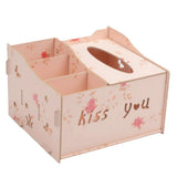 Max Multifunctional Wooden Tissue Box Remote Control Storage Box Flower - Aladdin Shoppers