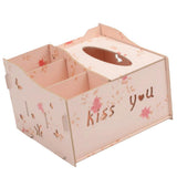 Max Multifunctional Wooden Tissue Box Remote Control Storage Box Flower - Aladdin Shoppers