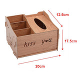 Max Multifunctional Wooden Tissue Box Remote Control Storage Box White Leaves - Aladdin Shoppers