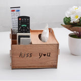 Max Multifunctional Wooden Tissue Box Remote Control Storage Box White Leaves - Aladdin Shoppers