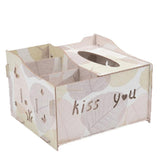 Max Multifunctional Wooden Tissue Box Remote Control Storage Box White Leaves - Aladdin Shoppers