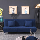 Max Non-Slip Armless Sofa Cover Full Folding Sofa Bed Slipcover Dark Blue L - Aladdin Shoppers