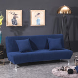 Max Non-Slip Armless Sofa Cover Full Folding Sofa Bed Slipcover Dark Blue L - Aladdin Shoppers