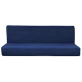 Max Non-Slip Armless Sofa Cover Full Folding Sofa Bed Slipcover Dark Blue L - Aladdin Shoppers