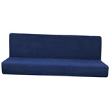 Max Non-Slip Armless Sofa Cover Full Folding Sofa Bed Slipcover Dark Blue L - Aladdin Shoppers