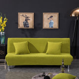 Max Non-Slip Armless Sofa Cover Full Folding Sofa Bed Slipcover Yellow Green S - Aladdin Shoppers