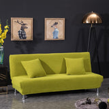 Max Non-Slip Armless Sofa Cover Full Folding Sofa Bed Slipcover Yellow Green S - Aladdin Shoppers