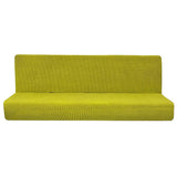 Max Non-Slip Armless Sofa Cover Full Folding Sofa Bed Slipcover Yellow Green S