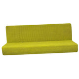 Max Non-Slip Armless Sofa Cover Full Folding Sofa Bed Slipcover Yellow Green S - Aladdin Shoppers