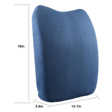 Max Orthopedic Lumbar Support Pillow Back Cushion Dark Blue Plush - Aladdin Shoppers