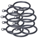 Max Pack of 10, Smooth Metal Curtain Rings Rod Pole Black - 45mm - Aladdin Shoppers