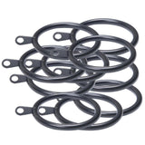 Max Pack of 10, Smooth Metal Curtain Rings Rod Pole Black - 45mm - Aladdin Shoppers