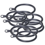 Max Pack of 10, Smooth Metal Curtain Rings Rod Pole Black - 45mm - Aladdin Shoppers