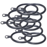 Max Pack of 10, Smooth Metal Curtain Rings Rod Pole Black - 45mm - Aladdin Shoppers