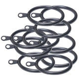 Max Pack of 10, Smooth Metal Curtain Rings Rod Pole Black - 45mm - Aladdin Shoppers