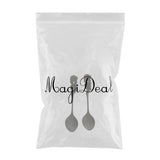 Max Pack of 2 Stainless Steel Soup Coffee Spoon with Long Handle Black Gold - Aladdin Shoppers
