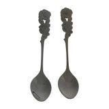 Max Pack of 2 Stainless Steel Soup Coffee Spoon with Long Handle Black Gold - Aladdin Shoppers