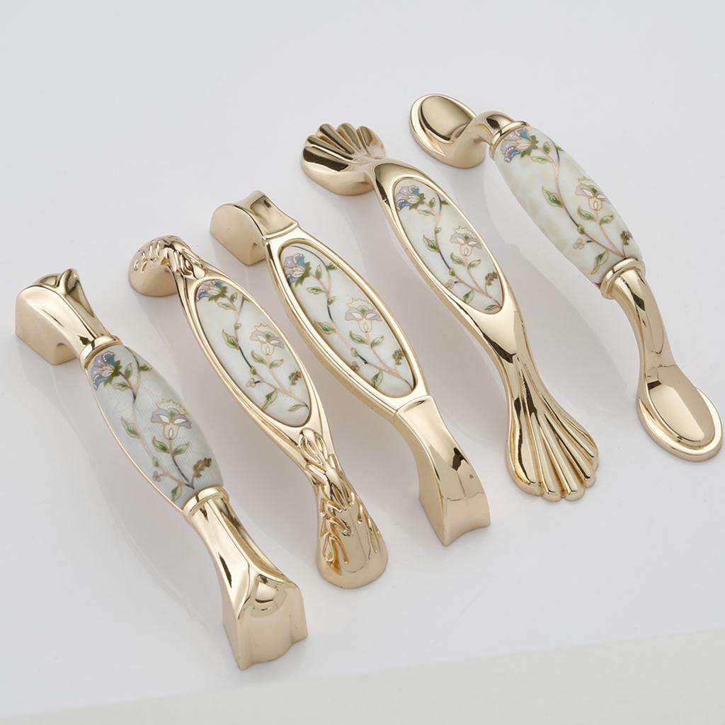 Max Pastoral Ceramic Cabinet Handles European Style Pulls Rose-gold Color Knob A - Aladdin Shoppers