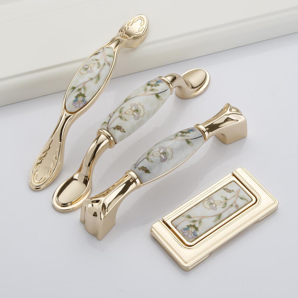 Max Pastoral Ceramic Cabinet Handles European Style Pulls Rose-gold Color Knob J - Aladdin Shoppers