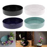 Max Plastic Round Ikebana Suiban Vase Pot Bonsai Flower Container Black 23cm - Aladdin Shoppers
