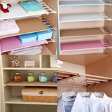 Max plastic wardrobe layered partition adjustable shelf storage rack 30cm L Blue - Aladdin Shoppers