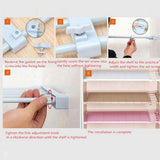 Max plastic wardrobe layered partition adjustable shelf storage rack 38cm M Pink - Aladdin Shoppers