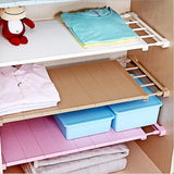 Max plastic wardrobe layered partition adjustable shelf storage rack 38cm M White - Aladdin Shoppers