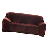 Max Plush Padded Thick Stretch Sofa Seat Protector Sofa Cover   Coffee