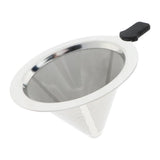 Max Pour Over Cone Dripper Reusable Dual Coffee Filter Silver 13.8x13.8x9.2cm - Aladdin Shoppers