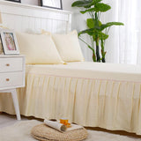Max Pure Cotton 16inch Lace Ruffle Bed Skirt with Platform Beige-150x200cm - Aladdin Shoppers