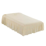 Max Pure Cotton 16inch Lace Ruffle Bed Skirt with Platform Beige-150x200cm - Aladdin Shoppers