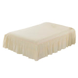 Max Pure Cotton 16inch Lace Ruffle Bed Skirt with Platform Beige-180x200cm - Aladdin Shoppers