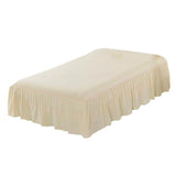 Max Pure Cotton 16inch Lace Ruffle Bed Skirt with Platform Beige-180x200cm - Aladdin Shoppers