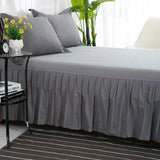Max Pure Cotton 16inch Lace Ruffle Bed Skirt with Platform Dark Grey-150x200cm - Aladdin Shoppers