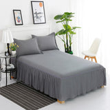 Max Pure Cotton 16inch Lace Ruffle Bed Skirt with Platform Dark Grey-150x200cm - Aladdin Shoppers
