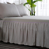 Max Pure Cotton 16inch Lace Ruffle Bed Skirt with Platform Grey-150x200cm - Aladdin Shoppers