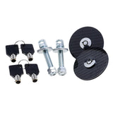 Max Racing Mount Bonnet Hood Pins Latch Key Locking Kit Carbon Black Universal - Aladdin Shoppers