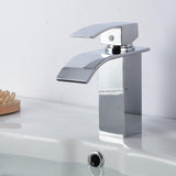 Max Rectangle Bathroom Faucet Single Handle Waterfall Sink Basin Copper Faucet - Aladdin Shoppers