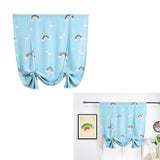 Max Rod Pocket Blackout Curtain Adjustable Tie Up Shade for Bathroom Rainbow_Blue - Aladdin Shoppers