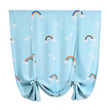 Max Rod Pocket Blackout Curtain Adjustable Tie Up Shade for Bathroom  Rainbow_Blue